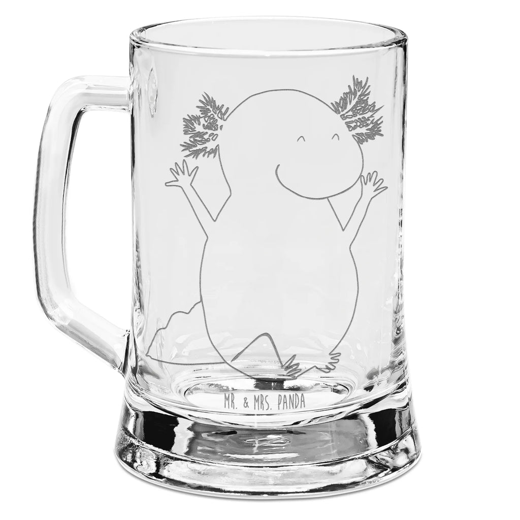 Engraved Beer Mug axolotl Hooray Axolotl, Axelotl, marine animals, Mexican walking fish, salamander, axolotl, axolot, cheerful, joy, amphibian, satisfaction, motivation, tail, fun