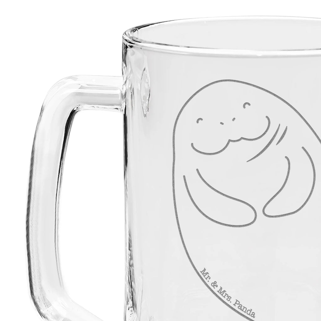 Grawerowany Kufel Piwa morska krowa Szczęśliwy Zwierzeta morskie, Morze, Wakacje