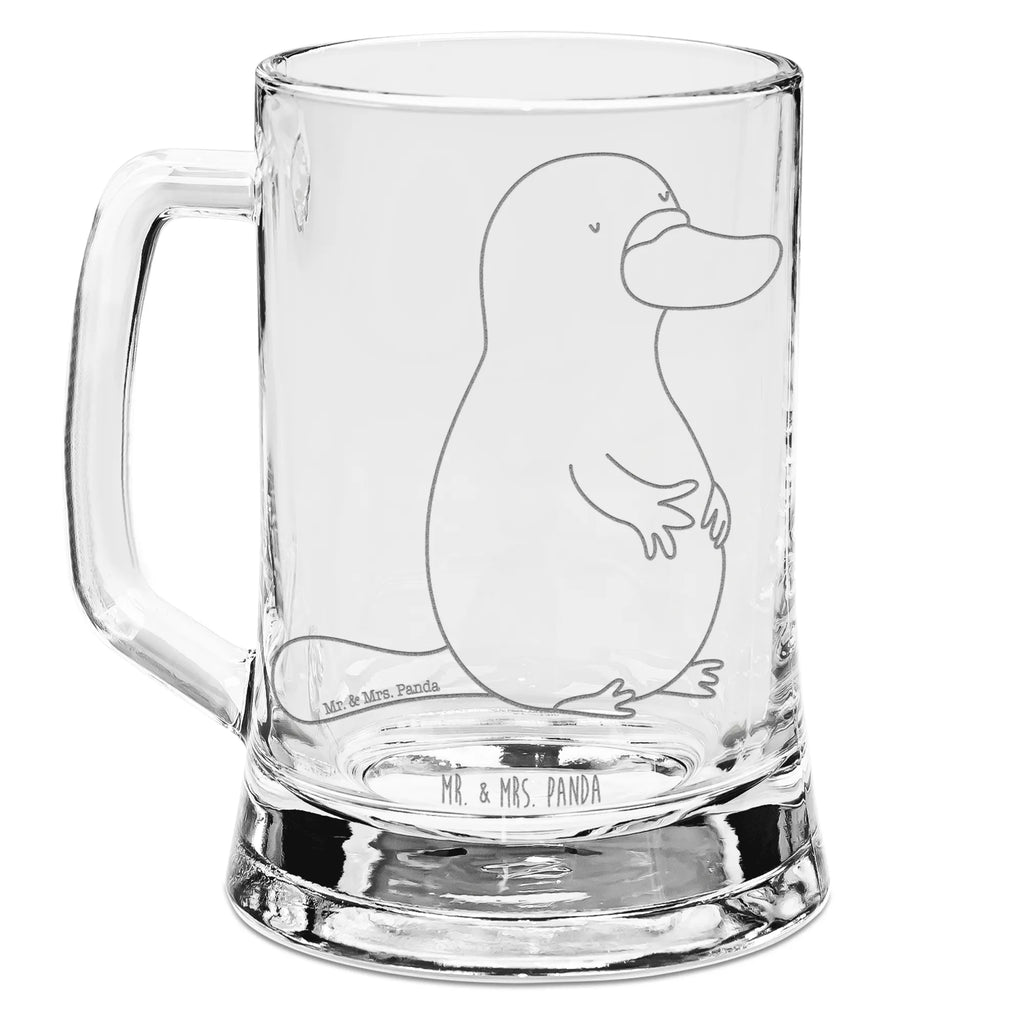 Grawerowany Kufel Piwa dziobak Odwaga Zwierzeta morskie, Morze, Wakacje