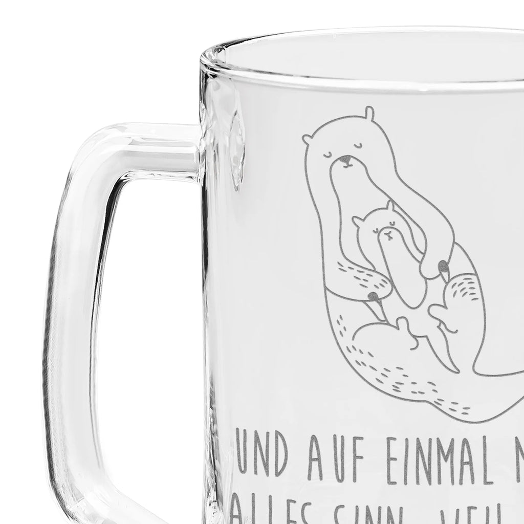 Engraved Beer Mug otter child otter, marten, sea otter, European otter, water mammal, aquatic animal, baby otter, predator, water, otter gifts, animal lover, gift ideas for animal lovers, animal, mammal, water animal, gifts for people in love, Otter Sea Otter Lake Otter