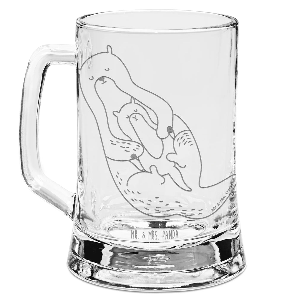 Engraved Beer Mug otter child otter, marten, sea otter, European otter, water mammal, aquatic animal, baby otter, predator, water, otter gifts, animal lover, gift ideas for animal lovers, animal, mammal, water animal, gifts for people in love, Otter Sea Otter Lake Otter
