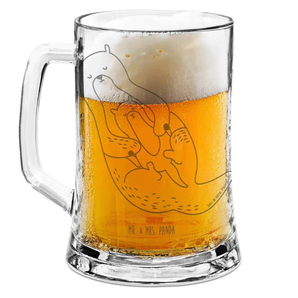 Engraved Beer Mug otter child otter, marten, sea otter, European otter, water mammal, aquatic animal, baby otter, predator, water, otter gifts, animal lover, gift ideas for animal lovers, animal, mammal, water animal, gifts for people in love, Otter Sea Otter Lake Otter