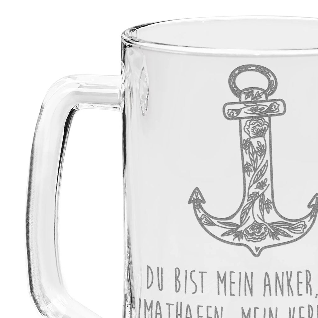 Grawerowany Kufel Piwa kotwica Niebieski Motywy zwierzęce, dobra energia, zabawne powiedzonka, zwierzęta