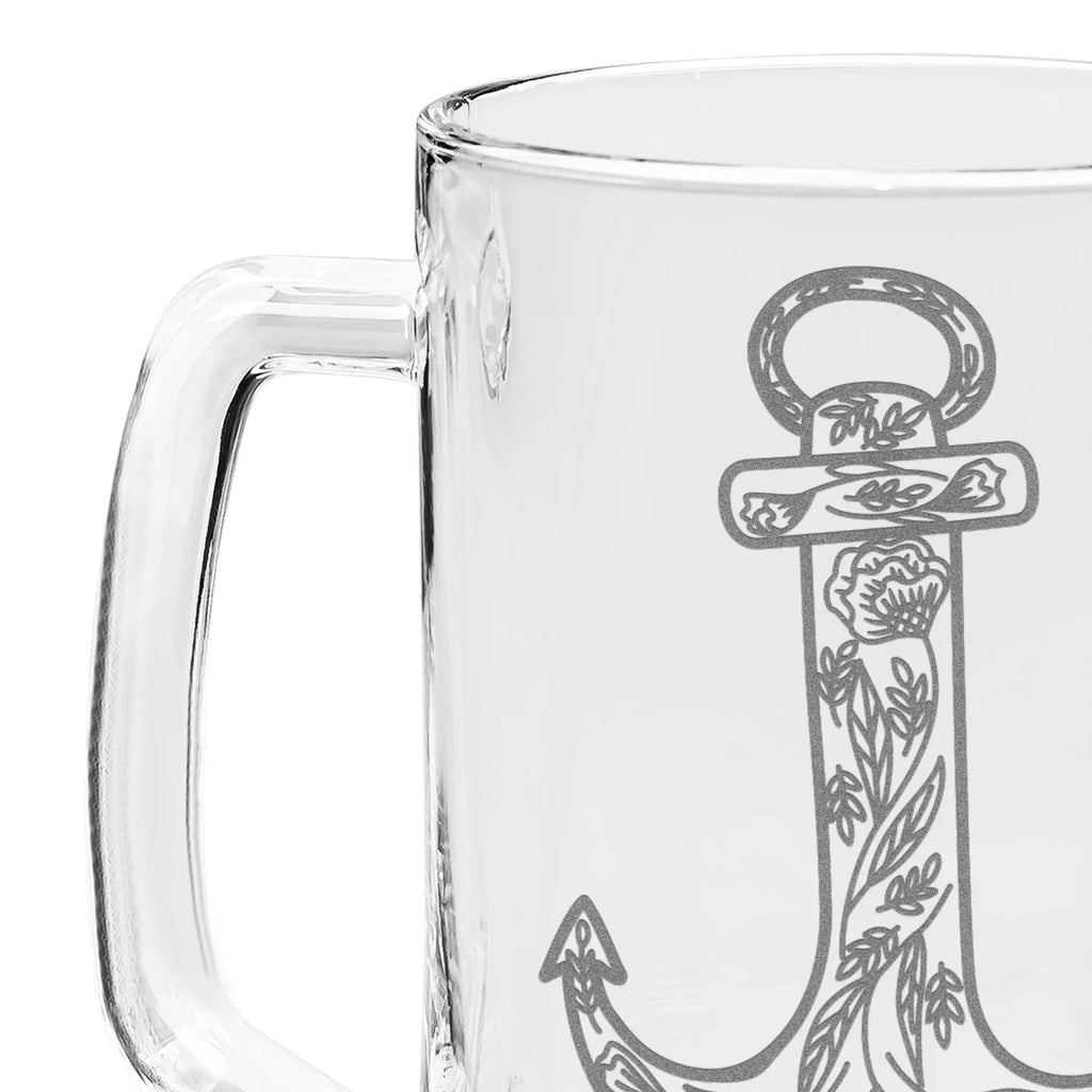 Grawerowany Kufel Piwa kotwica Niebieski Motywy zwierzęce, dobra energia, zabawne powiedzonka, zwierzęta