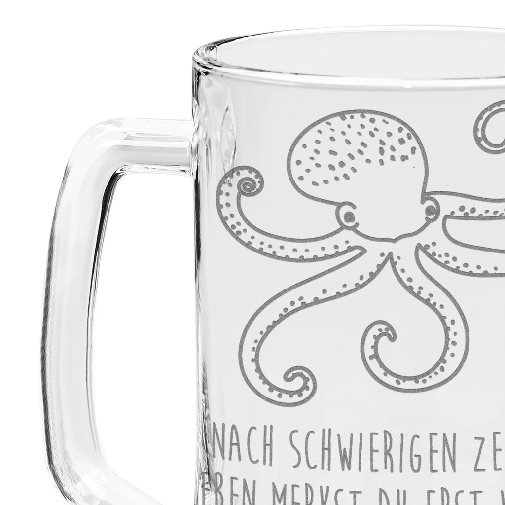 Engraved Beer Mug Squid small animals, cute, funny, cute animal motives, hand drawn, small world, funny sayings, good mood, happy, gifts, gift ideas, special gifts, animal lover, card, octopus, ocean, sea animal, sea, squid, water, arms