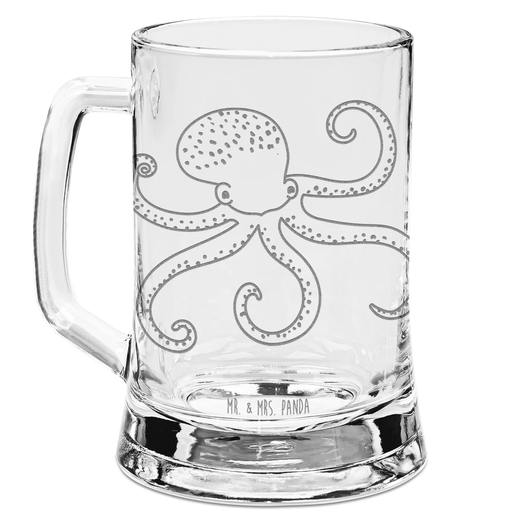 Engraved Beer Mug Squid small animals, cute, funny, cute animal motives, hand drawn, small world, funny sayings, good mood, happy, gifts, gift ideas, special gifts, animal lover, card, octopus, ocean, sea animal, sea, squid, water, arms