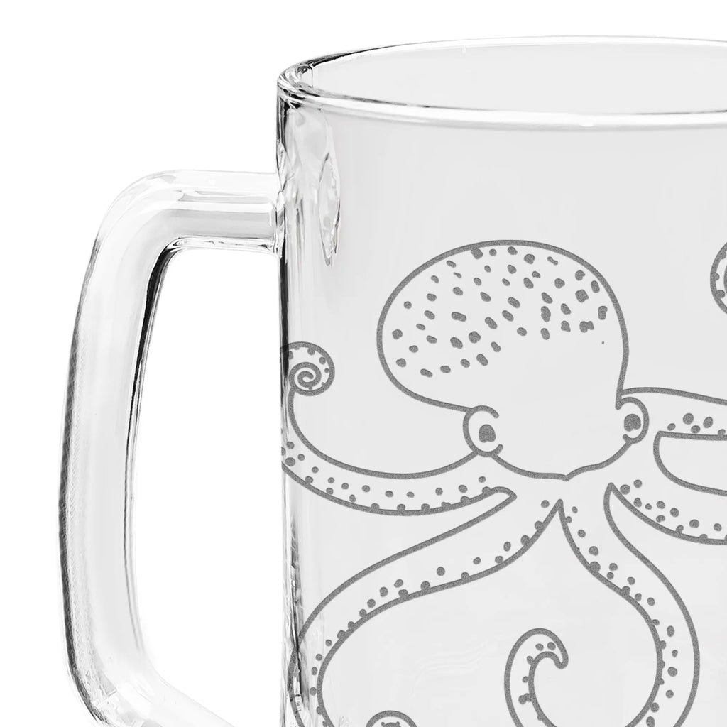 Engraved Beer Mug Squid small animals, cute, funny, cute animal motives, hand drawn, small world, funny sayings, good mood, happy, gifts, gift ideas, special gifts, animal lover, card, octopus, ocean, sea animal, sea, squid, water, arms