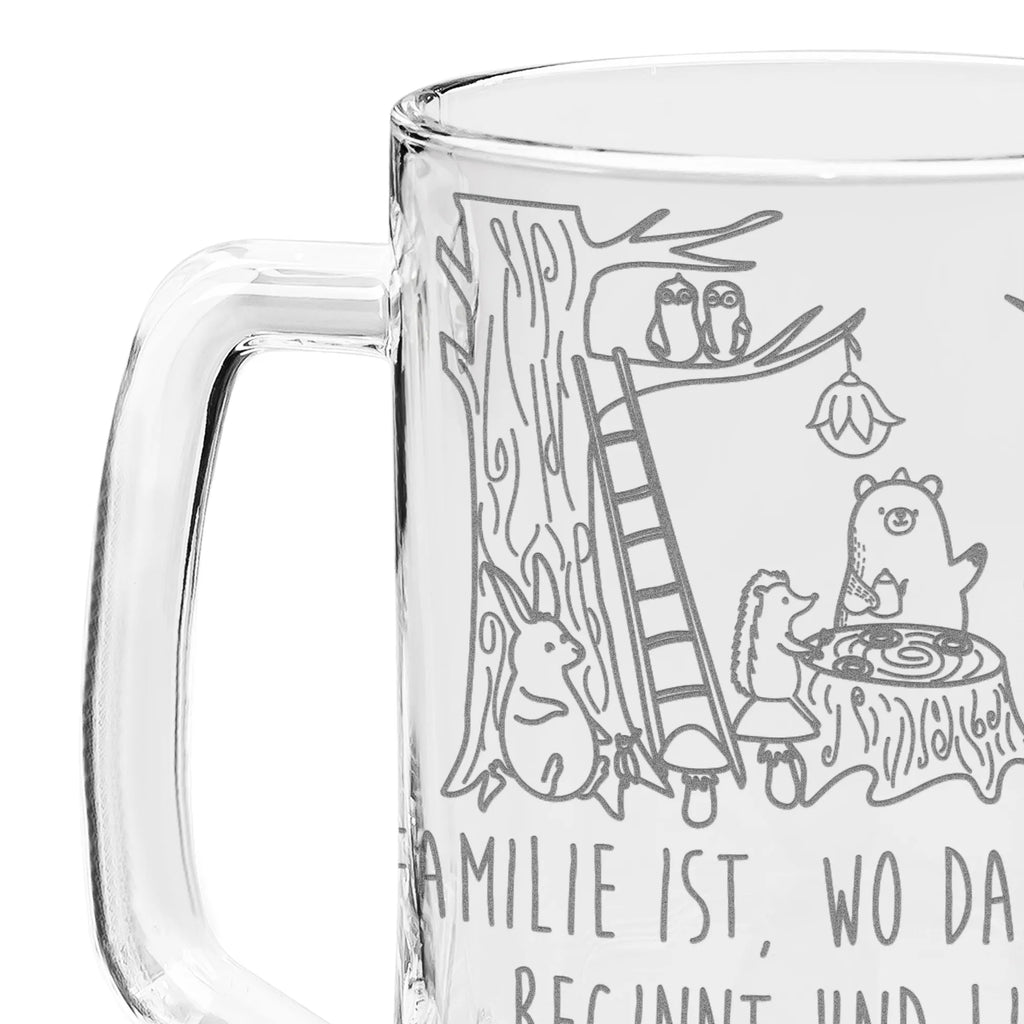 Grawerowany Kufel Piwa zwierzęta leśne piknik Motywy zwierzęce, dobra energia, zabawne powiedzonka, zwierzęta