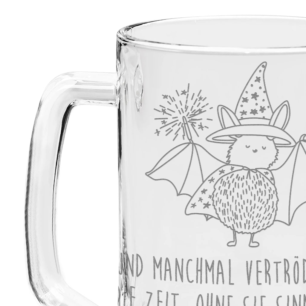 Grawerowany Kufel Piwa Nietoperz czarodziej Motywy zwierzęce, dobra energia, zabawne powiedzonka, zwierzęta