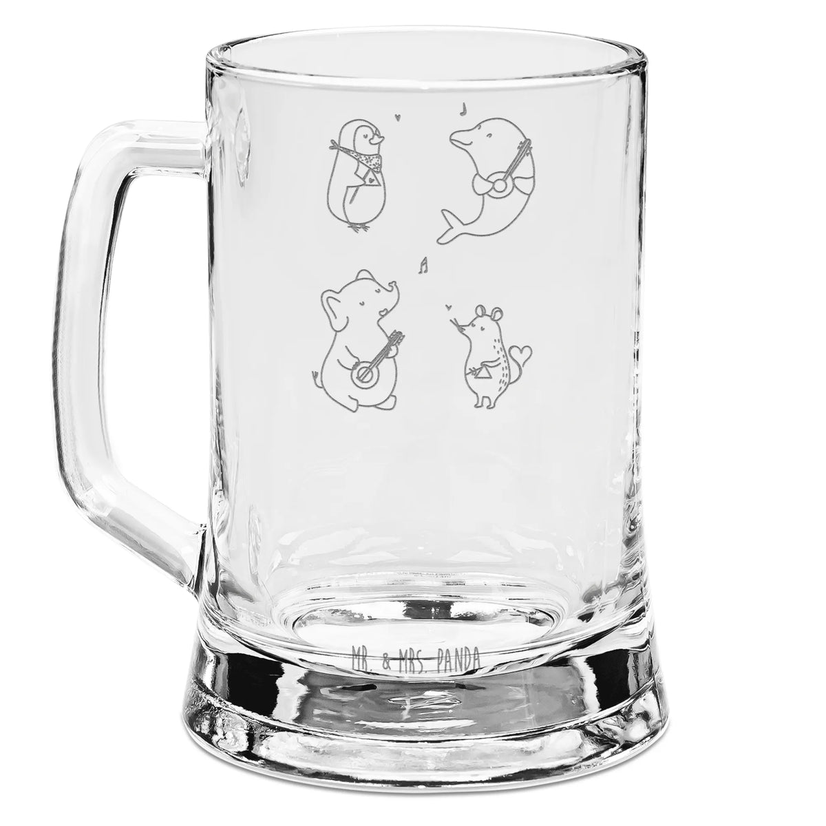 Engraved Beer Mug Big tape card, gift ideas, gifts, small animals, cute, cute animal motives, hand drawn, funny sayings, good mood, special gifts, animal lover, triangle, musicians, elephant, music, mouse, guitar, dolphin