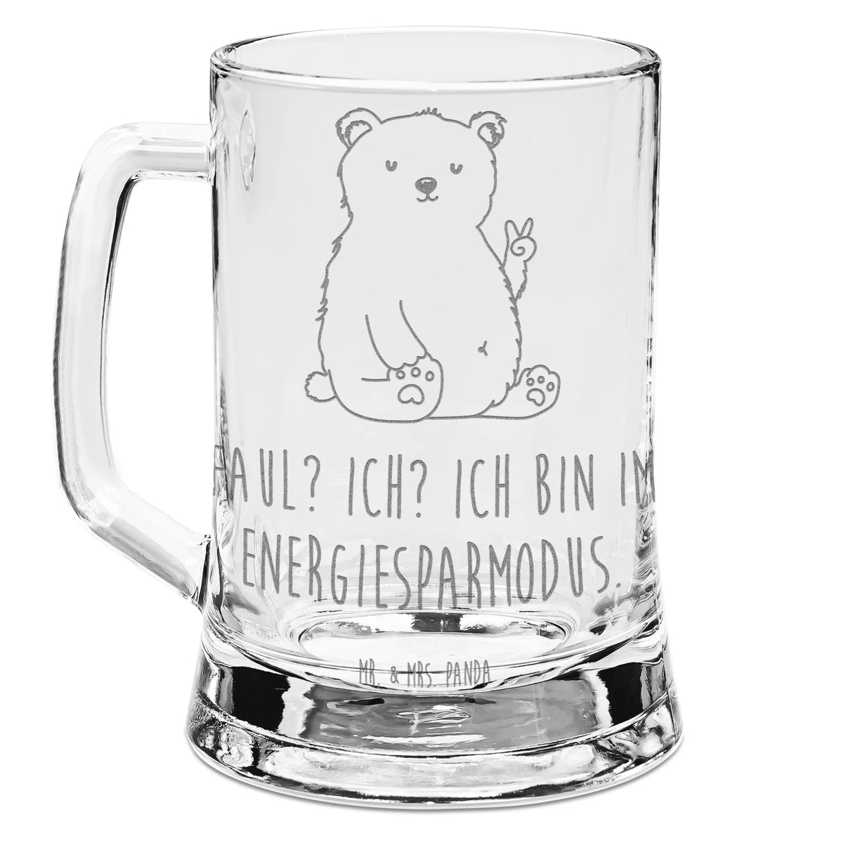Engraved Beer Mug Icebear Lazy bear, teddy, teddy bear, cuddly toy, Polar bear, work, workplace, relaxing, office, home office, office job, lazy, North Pole