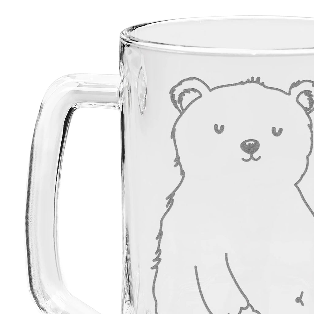 Engraved Beer Mug Icebear Lazy bear, teddy, teddy bear, cuddly toy, Polar bear, work, workplace, relaxing, office, home office, office job, lazy, North Pole
