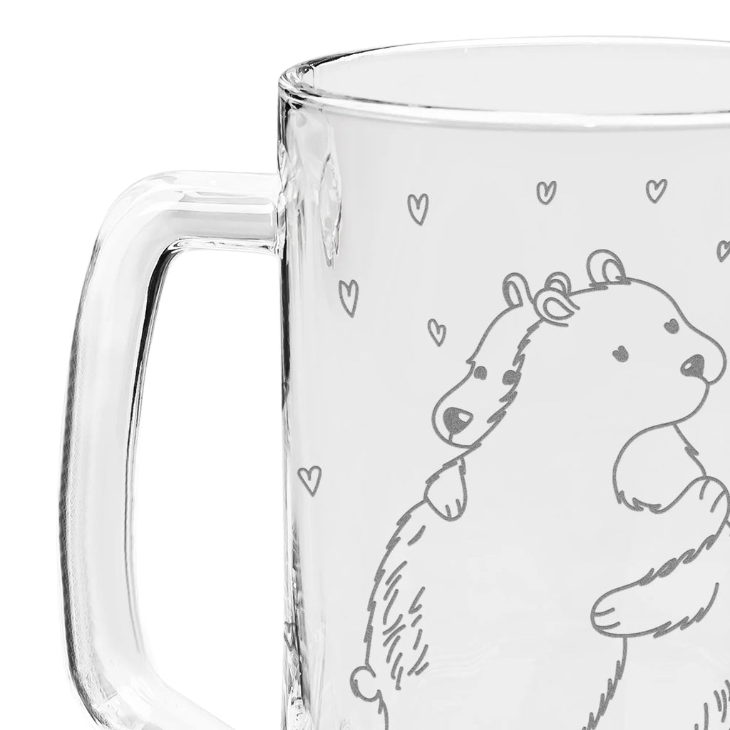 Grawerowany Kufel Piwa Niedźwiedź polarny obejmować Motywy zwierzęce, dobra energia, zabawne powiedzonka, zwierzęta
