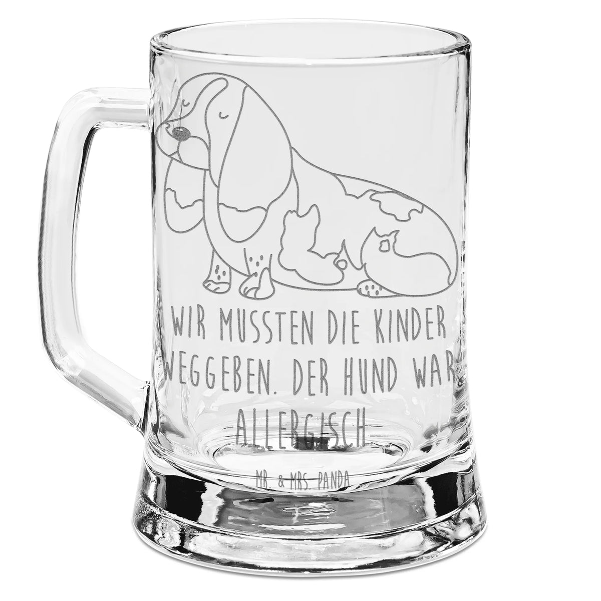 Grawerowany Kufel Piwa pies Basset Hound Pies, rasa psa, właściciel psa, miłośnik zwierząt, motyw psa, zwierzę domowe, powiedzenia