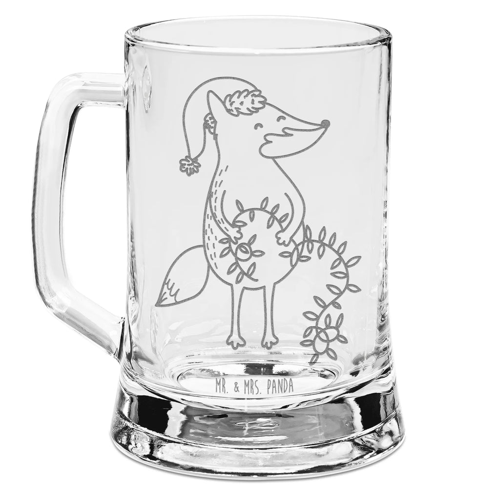 Grawerowany Kufel Piwa lis Boże Narodzenie Zima, Boże Narodzenie, dekoracje świąteczne, Mikołaj, Adwent, Wigilia, zimowy motyw