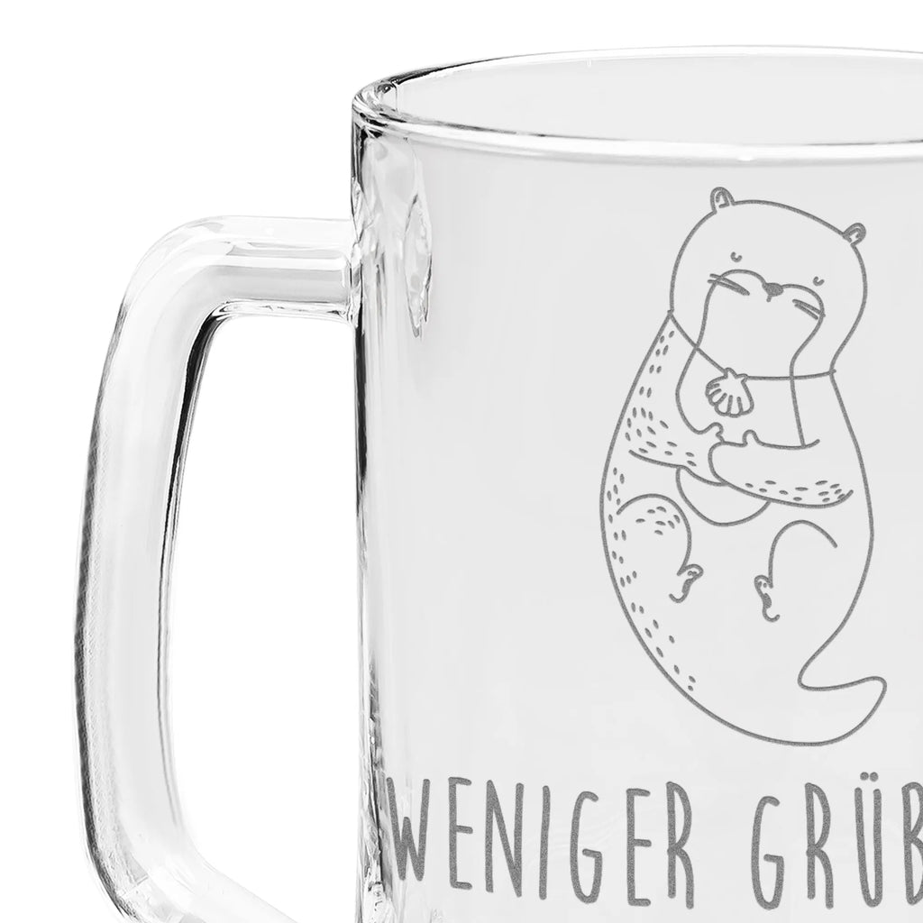 Engraved Beer Mug otter shell otter, marten, sea otter, European otter, water mammal, aquatic animal, baby otter, predator, water, otter gifts, animal lover, gift ideas for animal lovers, animal, mammal, water animal, gifts for people in love, daydreaming, brooding, motivation, dreaming, otter love, office