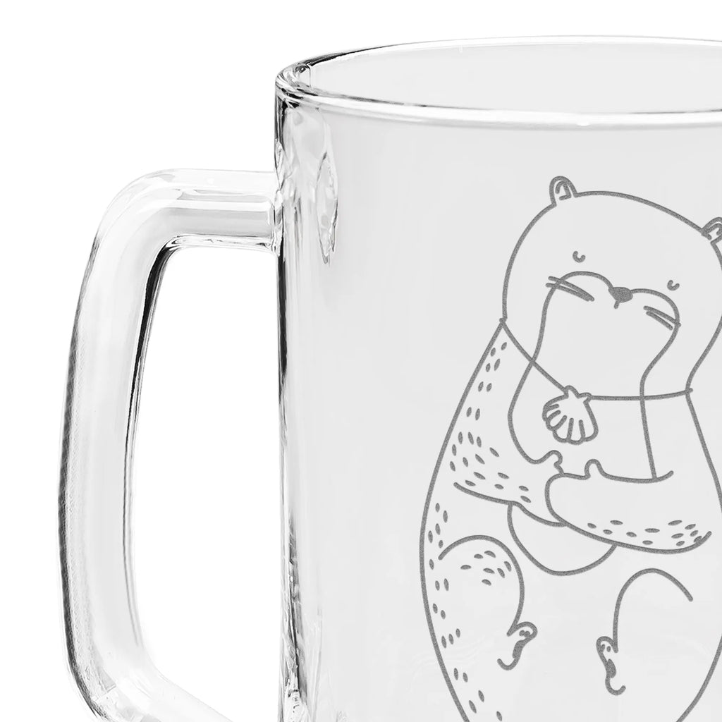 Engraved Beer Mug otter shell otter, marten, sea otter, European otter, water mammal, aquatic animal, baby otter, predator, water, otter gifts, animal lover, gift ideas for animal lovers, animal, mammal, water animal, gifts for people in love, daydreaming, brooding, motivation, dreaming, otter love, office