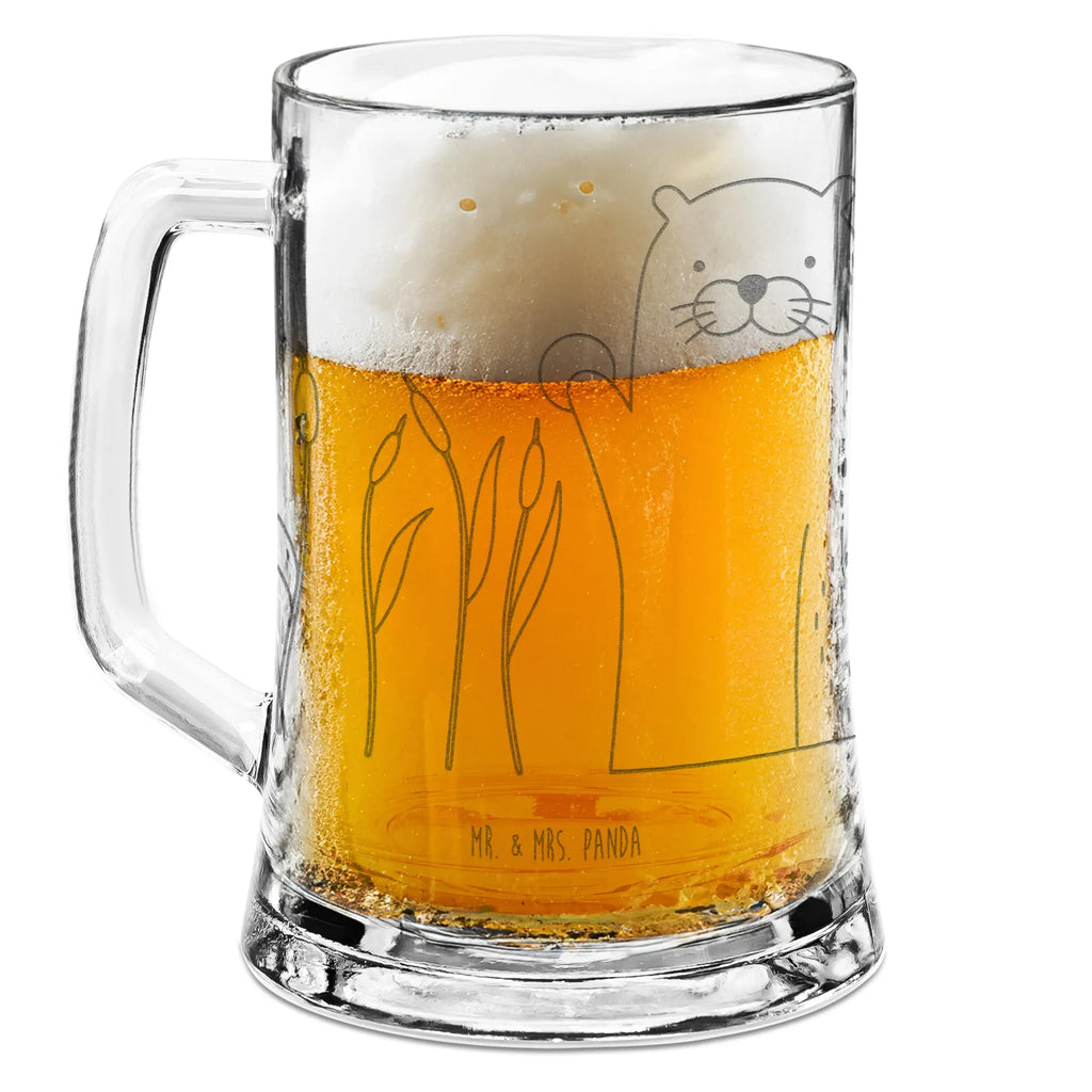 Engraved Beer Mug otter Stone otter, marten, sea otter, European otter, water mammal, aquatic animal, baby otter, predator, water, otter gifts, animal lover, gift ideas for animal lovers, animal, mammal, water animal, gifts for people in love, Otter Sea Otter Lake Otter