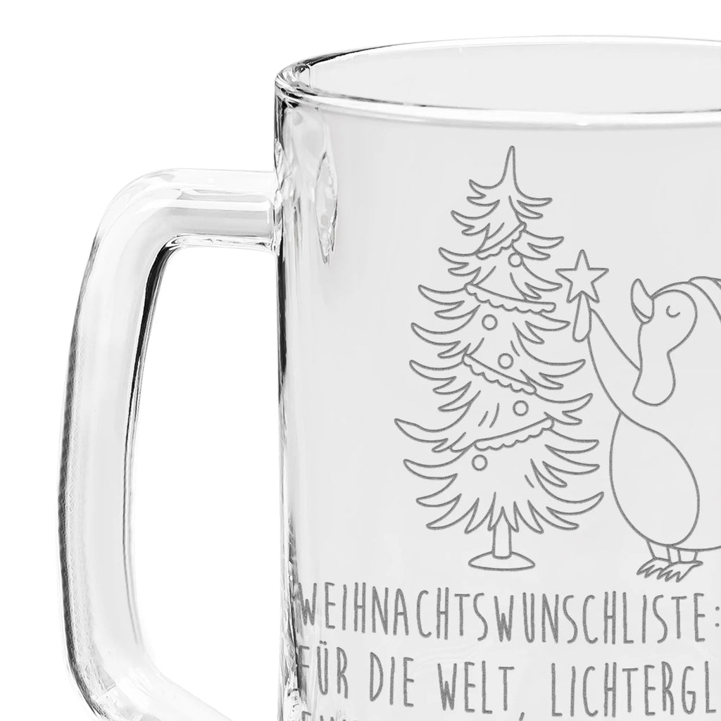 Engraved Beer Mug penguin Christmas tree Winter, Christmas, Christmas time, snow, Penguin