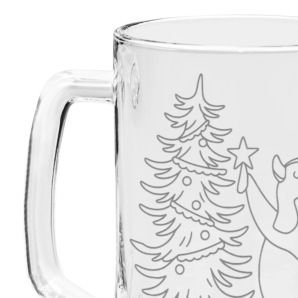 Engraved Beer Mug penguin Christmas tree Winter, Christmas, Christmas time, snow, Penguin