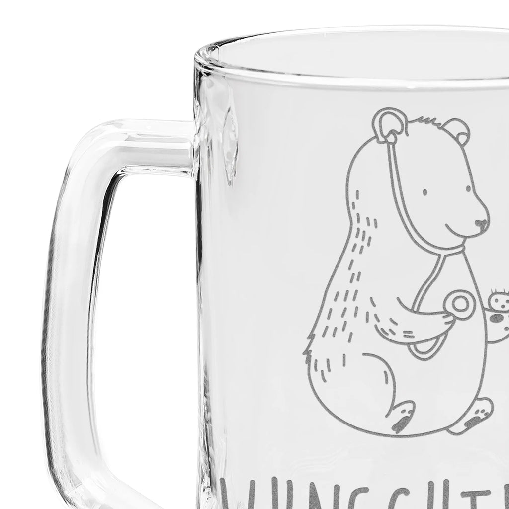 Personalized Engraved Beer Mug bear Physician bear, teddy, teddy bear, cuddly toy, Professor, Doctor, Bear