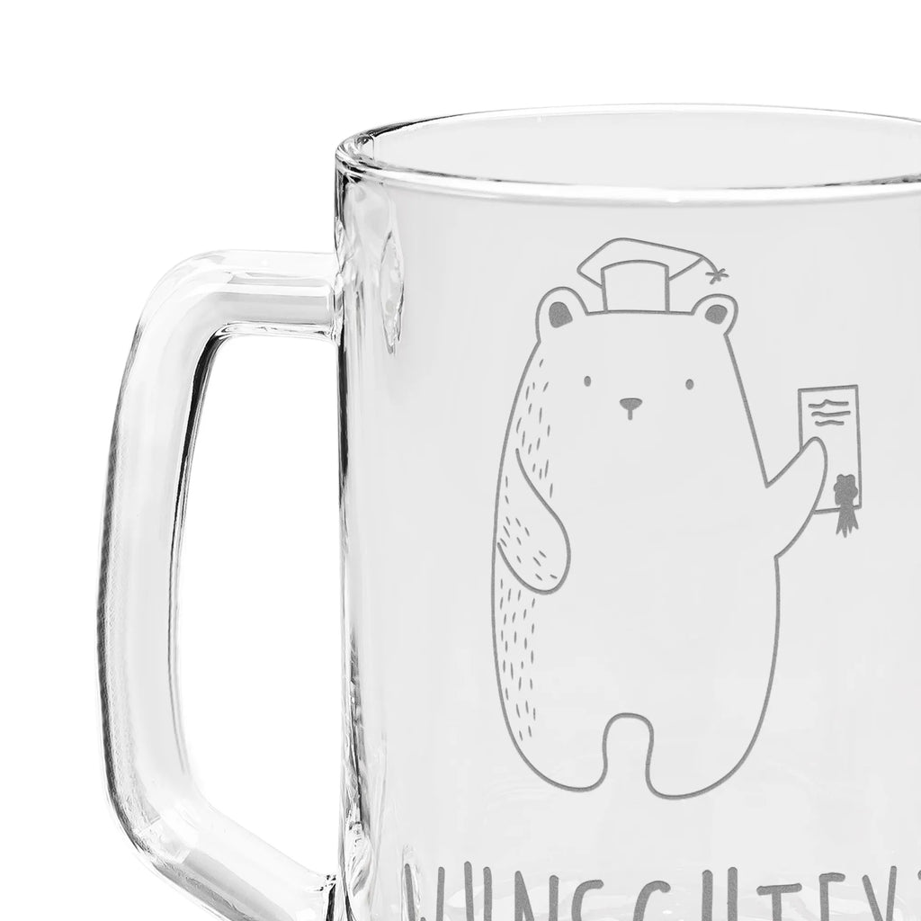 Personalized Engraved Beer Mug bear Test bear, teddy, teddy bear, cuddly toy, certificate, diploma, examinations, Abitur, degree, examination passed
