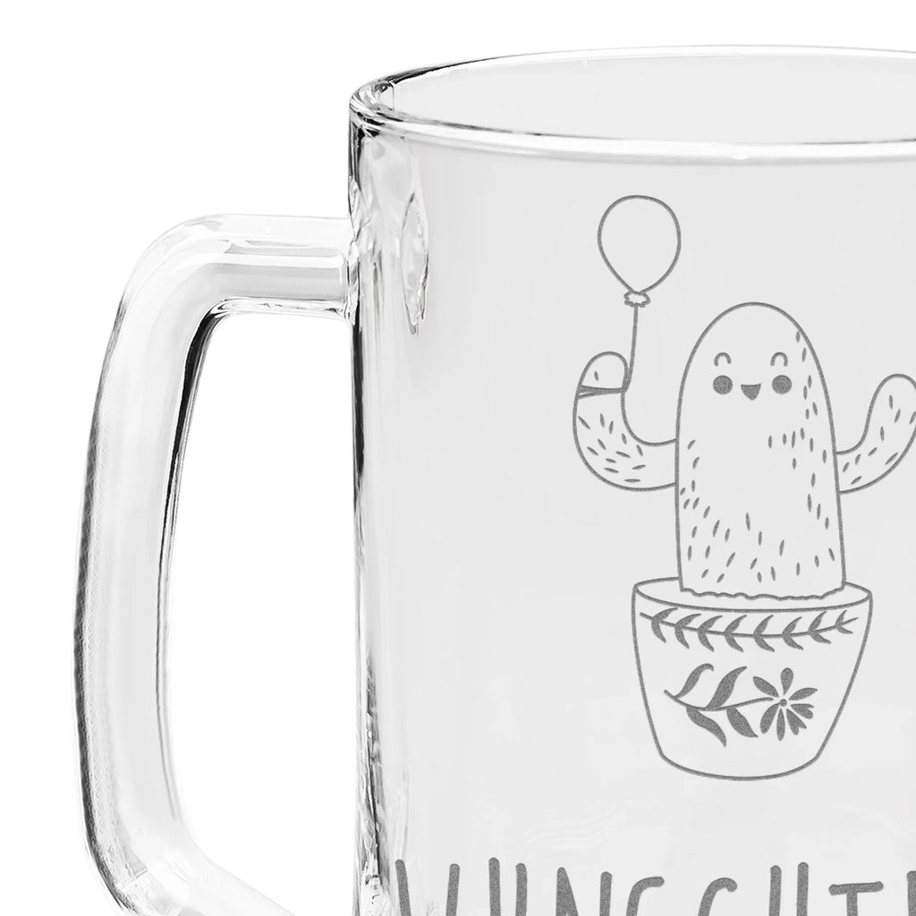 Personalized Engraved Beer Mug cactus balloon cactus, cactuses, plants, cactus plant, small green cactus, girlfriend, stress, new start, balloon, office, joy, education, office life, boyfriend, exam, cacti