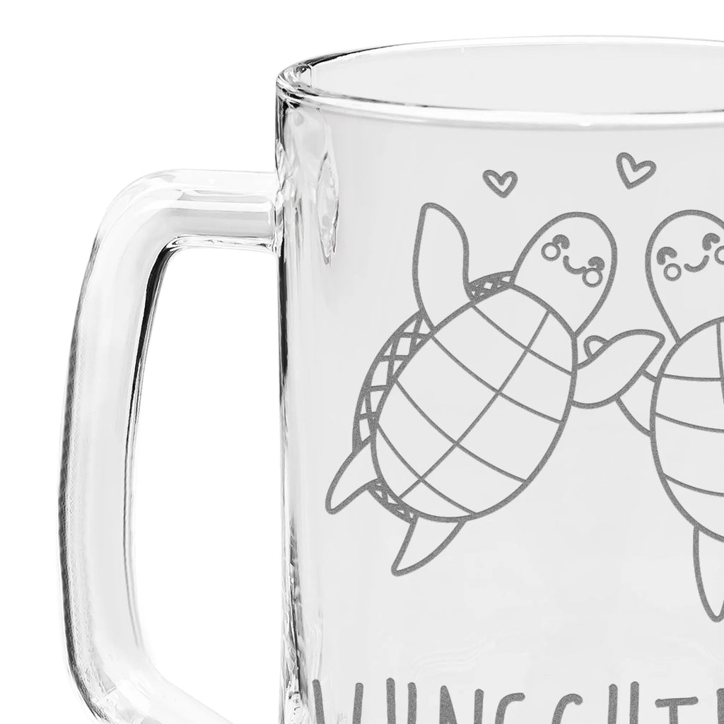 Personalizowany kufel do piwa z grawerem żółwie para Miłość, partner, przyjaciel, przyjaciółka, mąż, żona, wesele, zaręczyny, prośba o rękę, prezent miłosny, rocznica, dzień ślubu