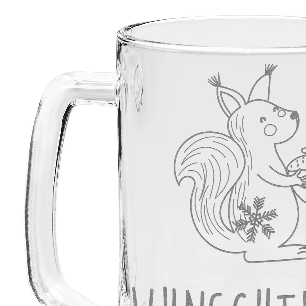 Personalizowany kufel do piwa z grawerem wiewiórka Boże Narodzenie Zima, Boże Narodzenie, dekoracje świąteczne, Mikołaj, Adwent, Wigilia, zimowy motyw