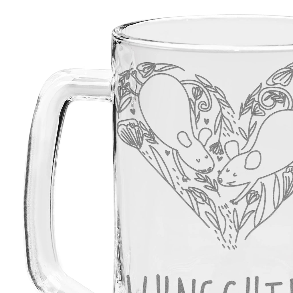 Personalized Engraved Beer Mug Mice heart Love, Loving, Two, Together, Marriage, Engagement, Proposal of marriage, Love gift, gift for her, gift for him, anniversary gift, anniversary, love gift, love, wedding, mice, mouse, love message, proof of love, togetherness, engagement, gift for two, favourite person