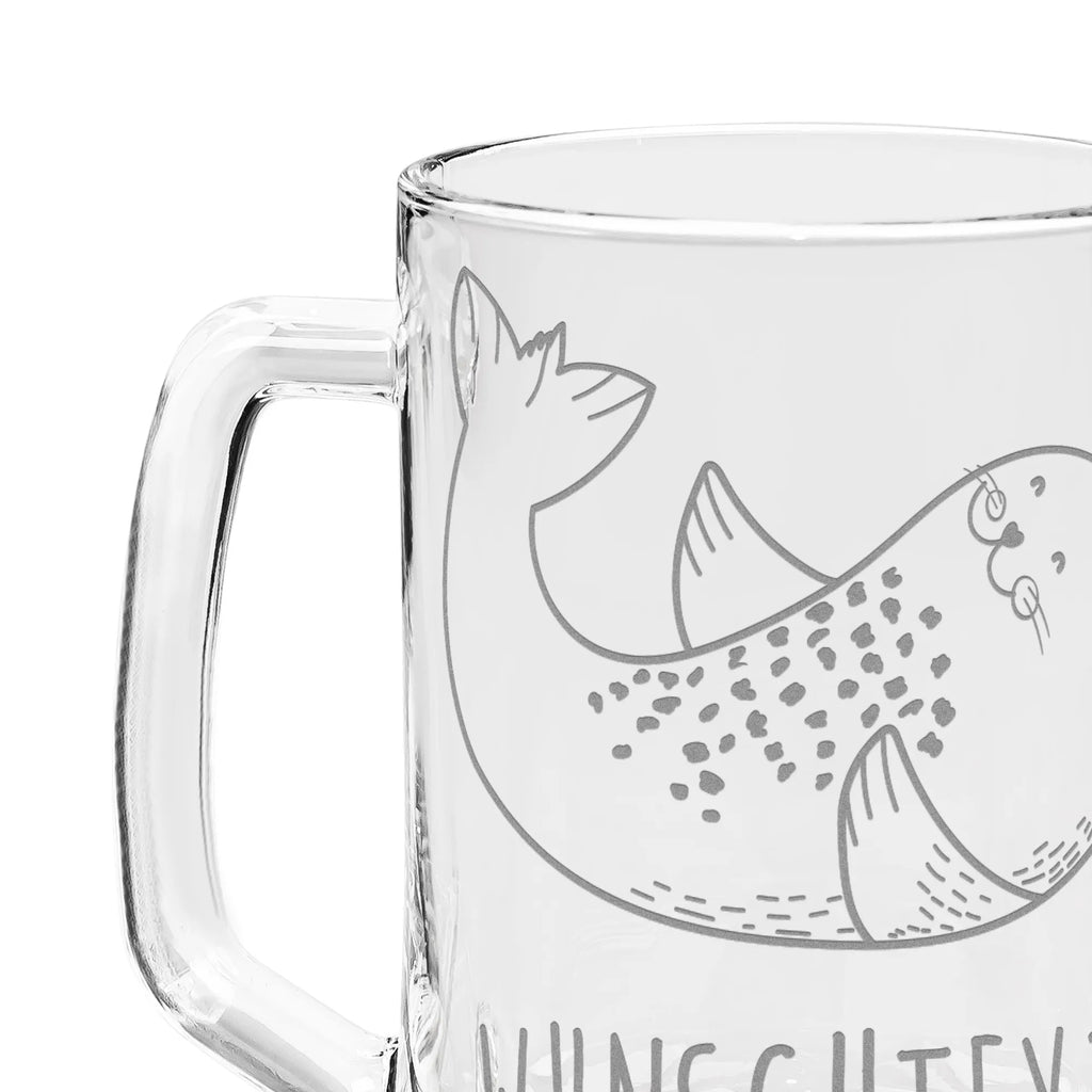 Personalizowany kufel do piwa z grawerem foka Leżeć Motywy zwierzęce, dobra energia, zabawne powiedzonka, zwierzęta