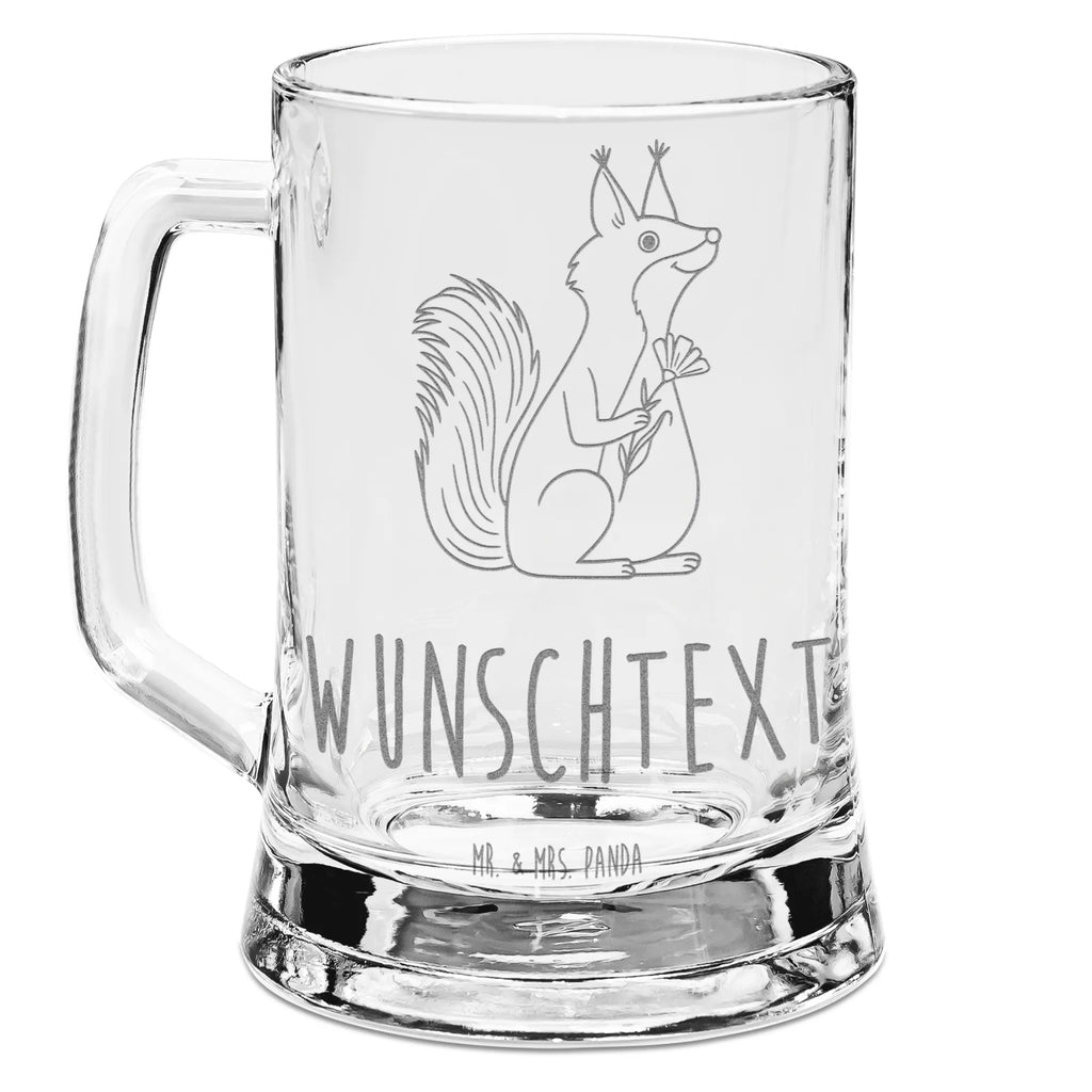 Personalized Engraved Beer Mug Squirrel flower small animals, cute, funny, cute animal motives, hand drawn, small world, funny sayings, good mood, happy, gifts, gift ideas, special gifts, animal lover, card, saying decoration, laughter, motivation sayings, fun, motivation pictures, happy saying, positive saying, Squirrel, squirrel