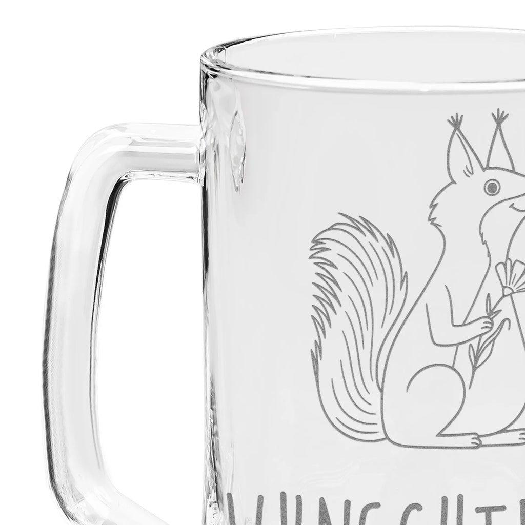 Personalized Engraved Beer Mug Squirrel flower small animals, cute, funny, cute animal motives, hand drawn, small world, funny sayings, good mood, happy, gifts, gift ideas, special gifts, animal lover, card, saying decoration, laughter, motivation sayings, fun, motivation pictures, happy saying, positive saying, Squirrel, squirrel