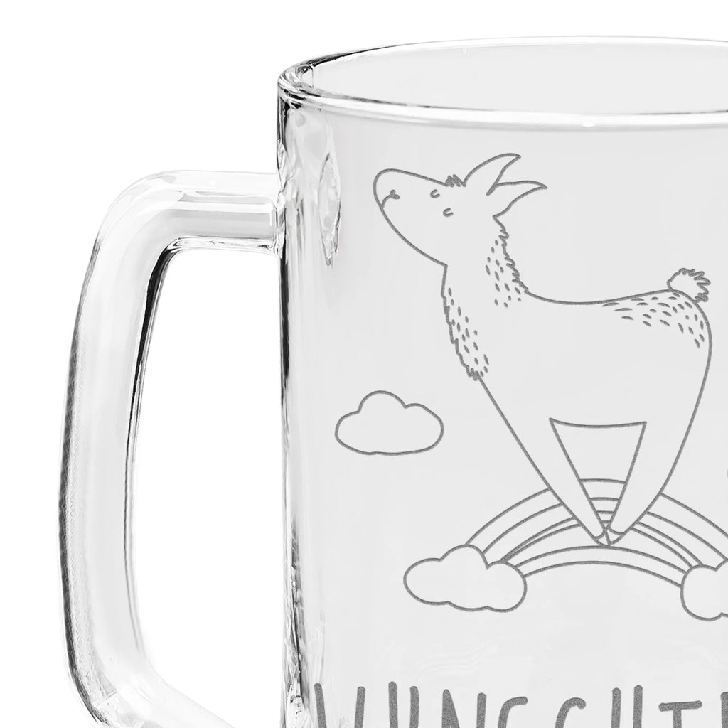 Personalizowany kufel do piwa z grawerem lama tęcza Lama, Alpaka