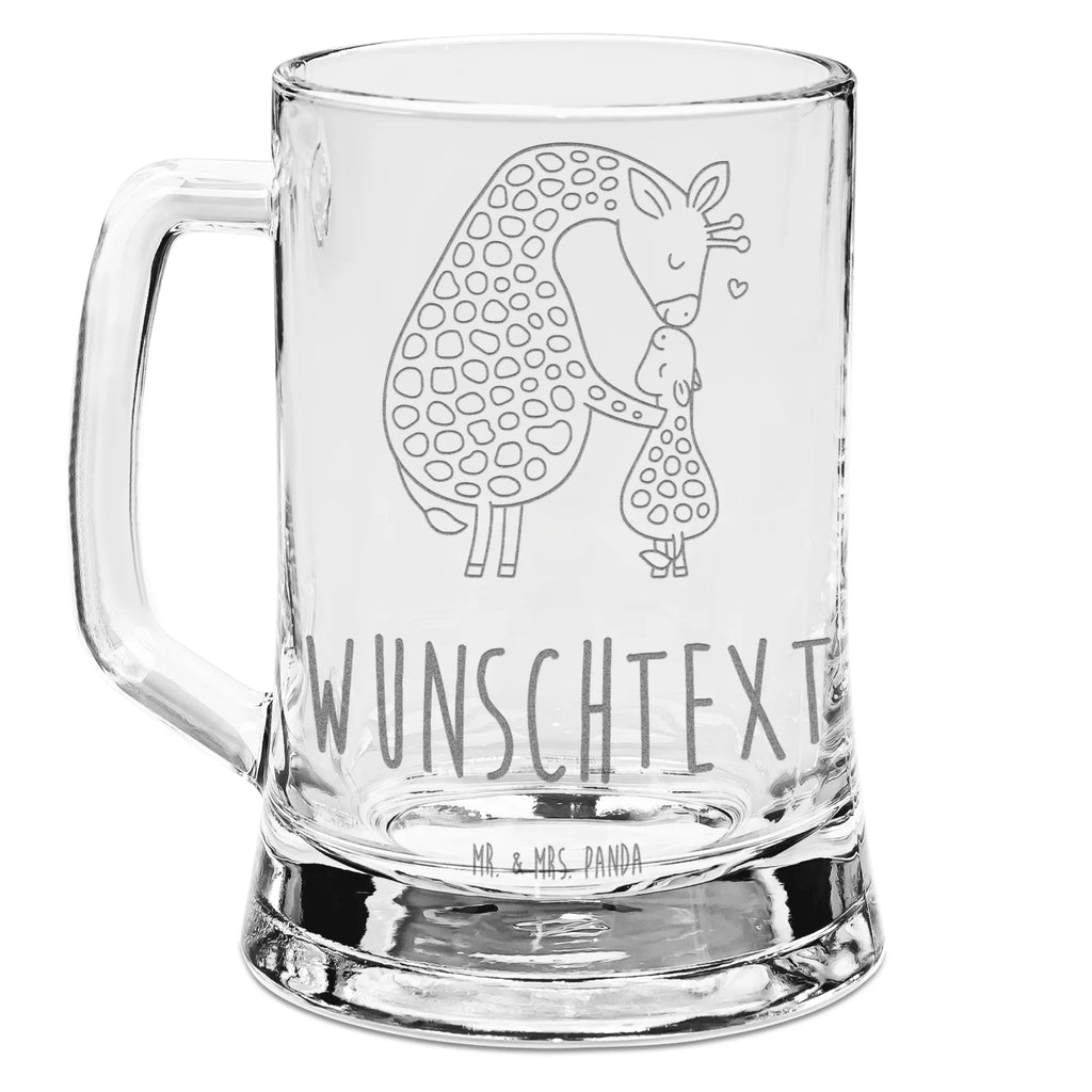 Personalizowany kufel do piwa z grawerem żyrafa dziecko Afryka, dzikie zwierzęta