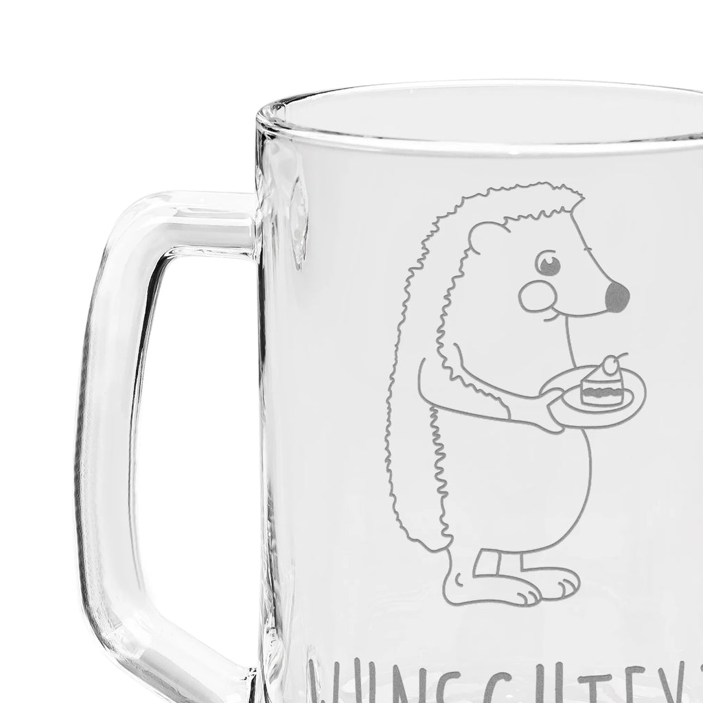 Personalizowany kufel do piwa z grawerem jeż kawałek ciasta Motywy zwierzęce, dobra energia, zabawne powiedzonka, zwierzęta