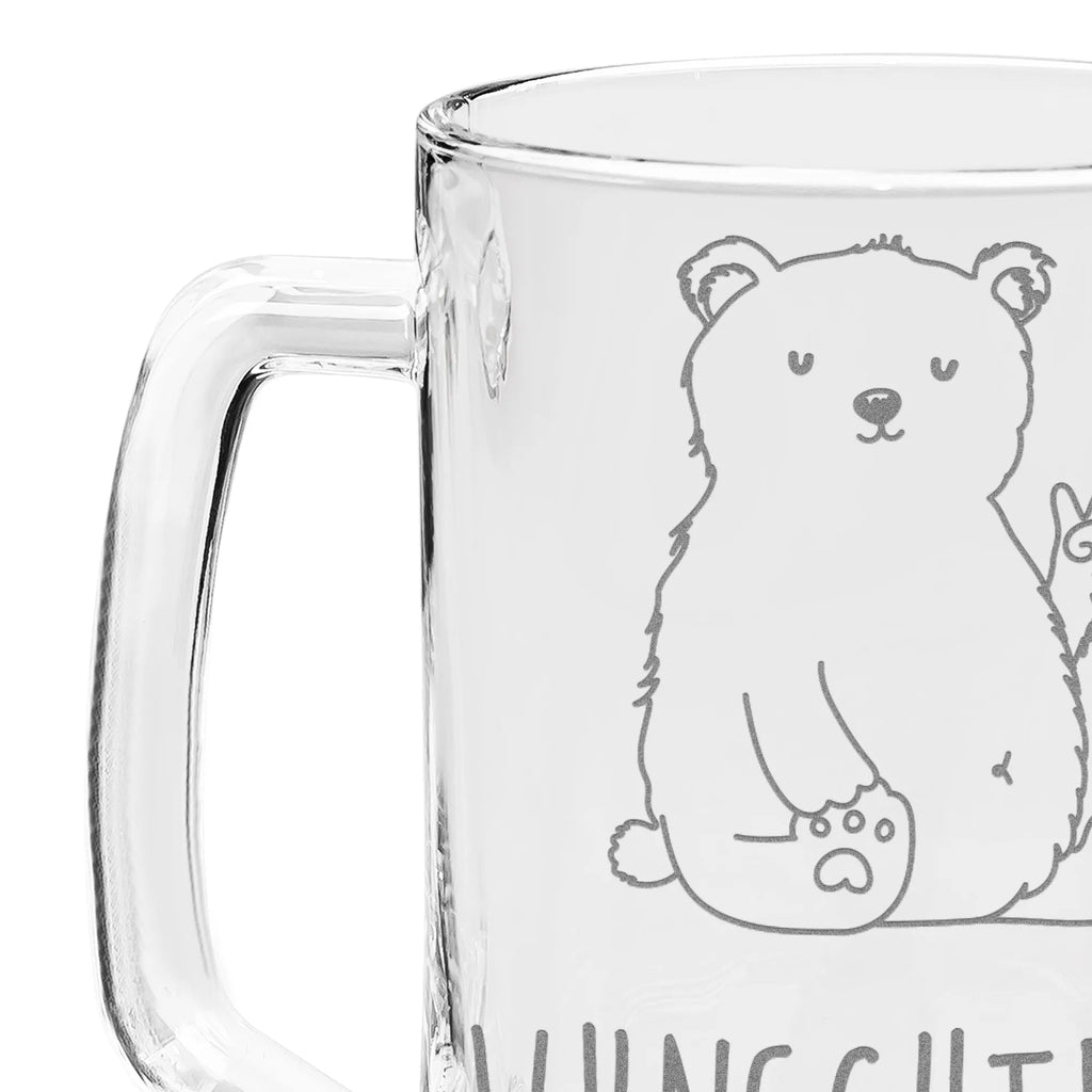 Personalizowany kufel do piwa z grawerem Niedźwiedź polarny leniwy Niedźwiedź, Miś, Pluszowy miś