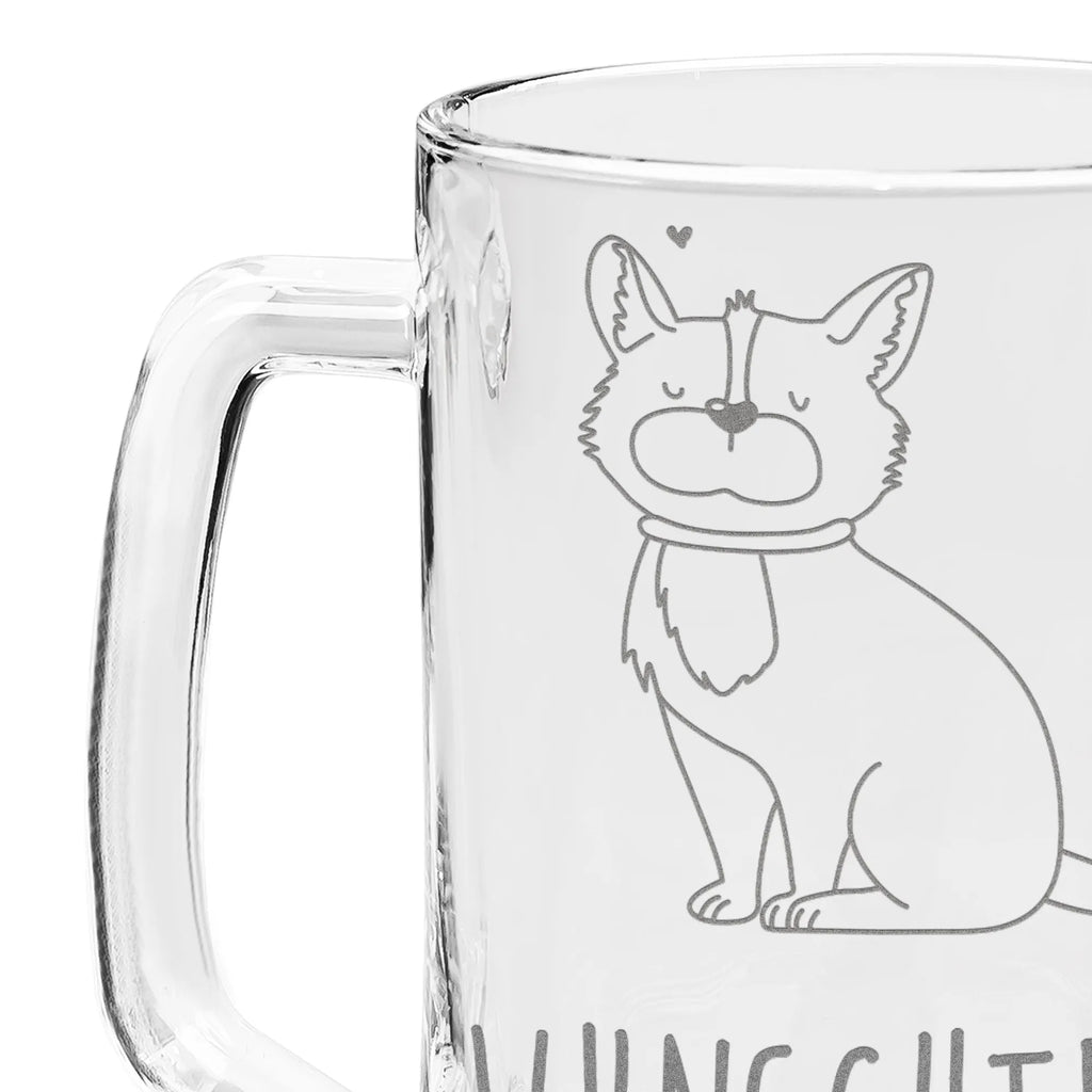 Personalizowany kufel do piwa z grawerem Pies szczęście Pies, motyw psa, zwierzę domowe, rasa psa, miłośnik zwierząt, właściciel psa, powiedzenia