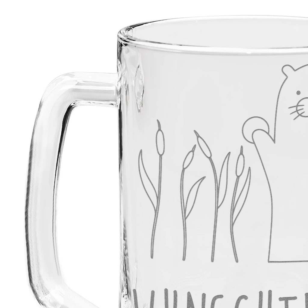 Personalized Engraved Beer Mug otter Stone otter, marten, sea otter, European otter, water mammal, aquatic animal, baby otter, predator, water, otter gifts, animal lover, gift ideas for animal lovers, animal, mammal, water animal, gifts for people in love, Otter Sea Otter Lake Otter