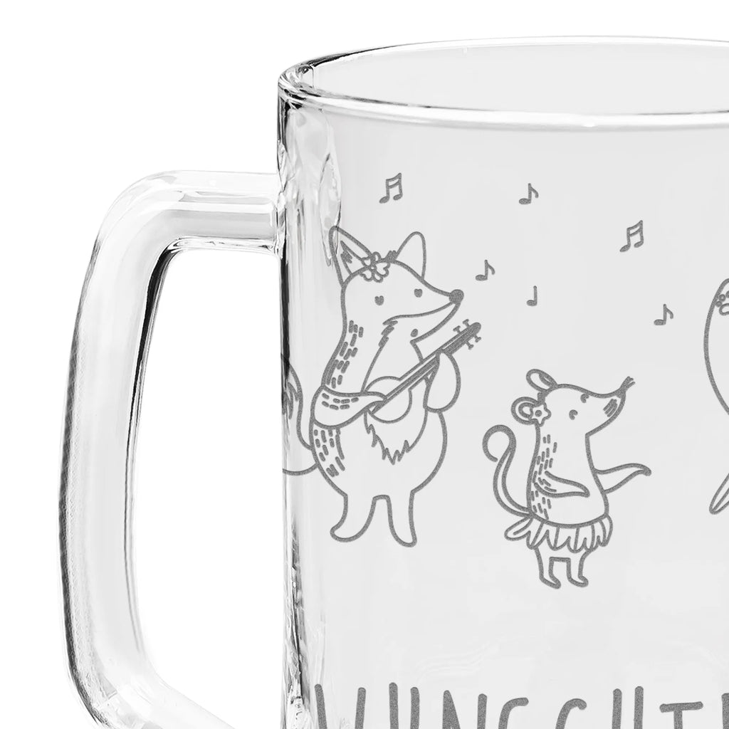 Personalized Engraved Beer Mug forest animals Aloha small animals, cute, funny, cute animal motives, hand drawn, small world, funny sayings, good mood, happy, gifts, gift ideas, special gifts, animal lover, card, life, laughter, hedgehog, rabbit, forest, music, forest animals, aloha, dancing, bear