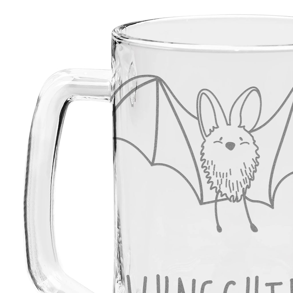 Personalizowany kufel do piwa z grawerem nietoperz skrzydło Motywy zwierzęce, dobra energia, zabawne powiedzonka, zwierzęta