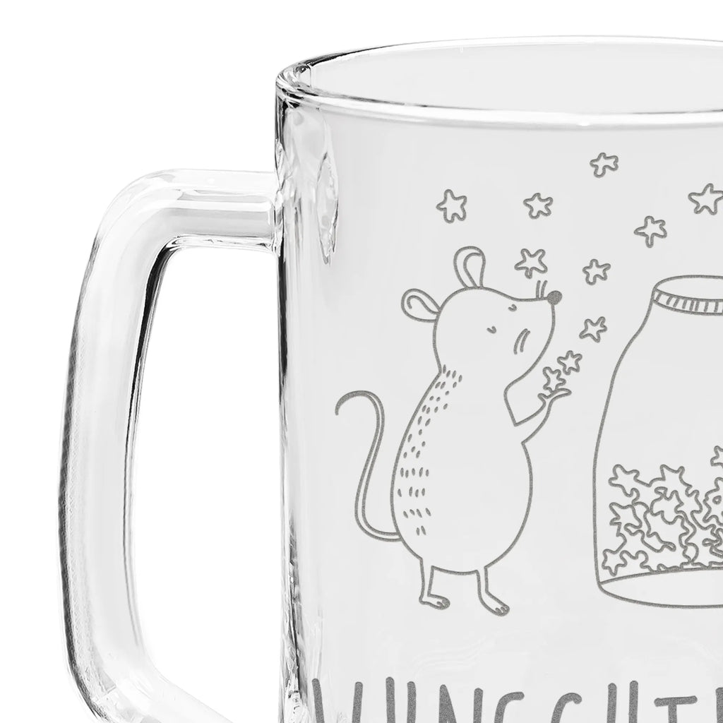 Personalizowany kufel do piwa z grawerem mysz Gwiazdy Motywy zwierzęce, dobra energia, zabawne powiedzonka, zwierzęta