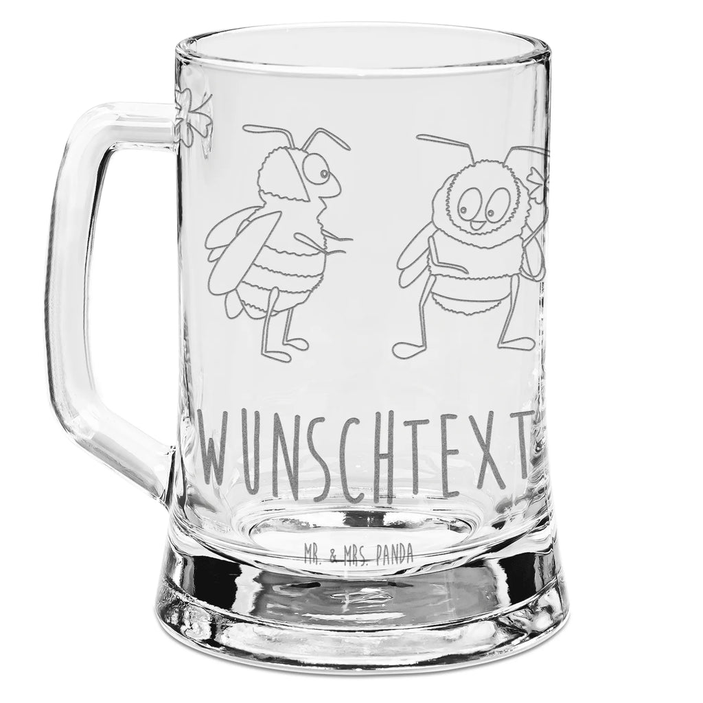 Personalized Engraved Beer Mug bumblebees shamrock small animals, cute, funny, cute animal motives, hand drawn, small world, funny sayings, good mood, happy, gifts, gift ideas, special gifts, animal lover, card, saying beautiful, bee, bumblebee, saying positive, be happy, saying happy, bee decoration, become happy