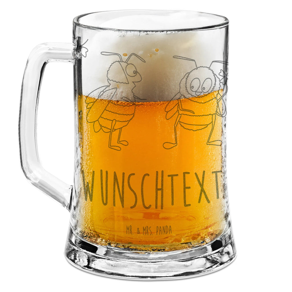 Personalized Engraved Beer Mug bumblebees shamrock small animals, cute, funny, cute animal motives, hand drawn, small world, funny sayings, good mood, happy, gifts, gift ideas, special gifts, animal lover, card, saying beautiful, bee, bumblebee, saying positive, be happy, saying happy, bee decoration, become happy