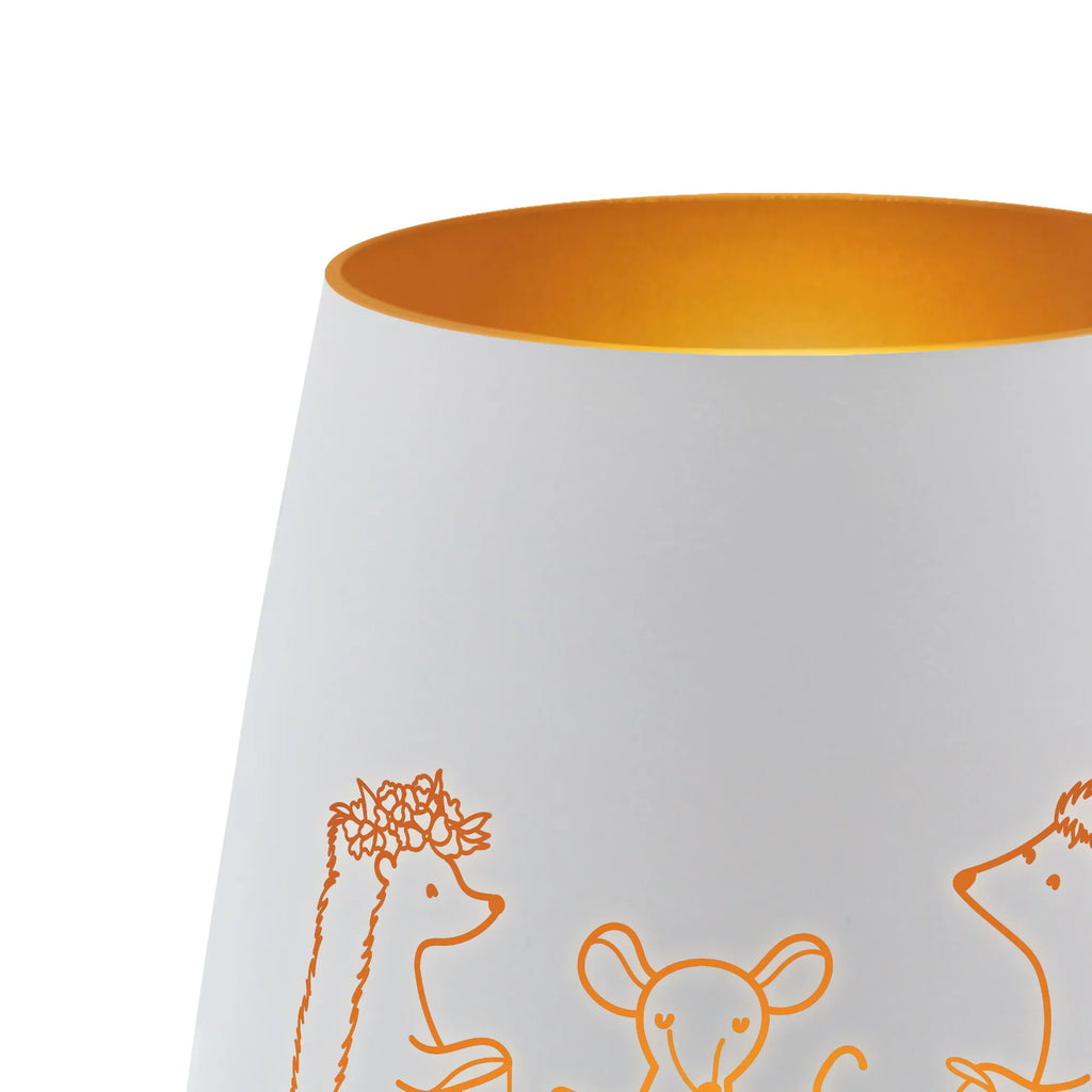 Gold Personalized Lantern Hedgehog skipping small animals, cute, funny, cute animal motives, hand drawn, small world, funny sayings, good mood, happy, gifts, gift ideas, special gifts, animal lover, card, rope skipping, kindergarten, children, hedgehog, mouse