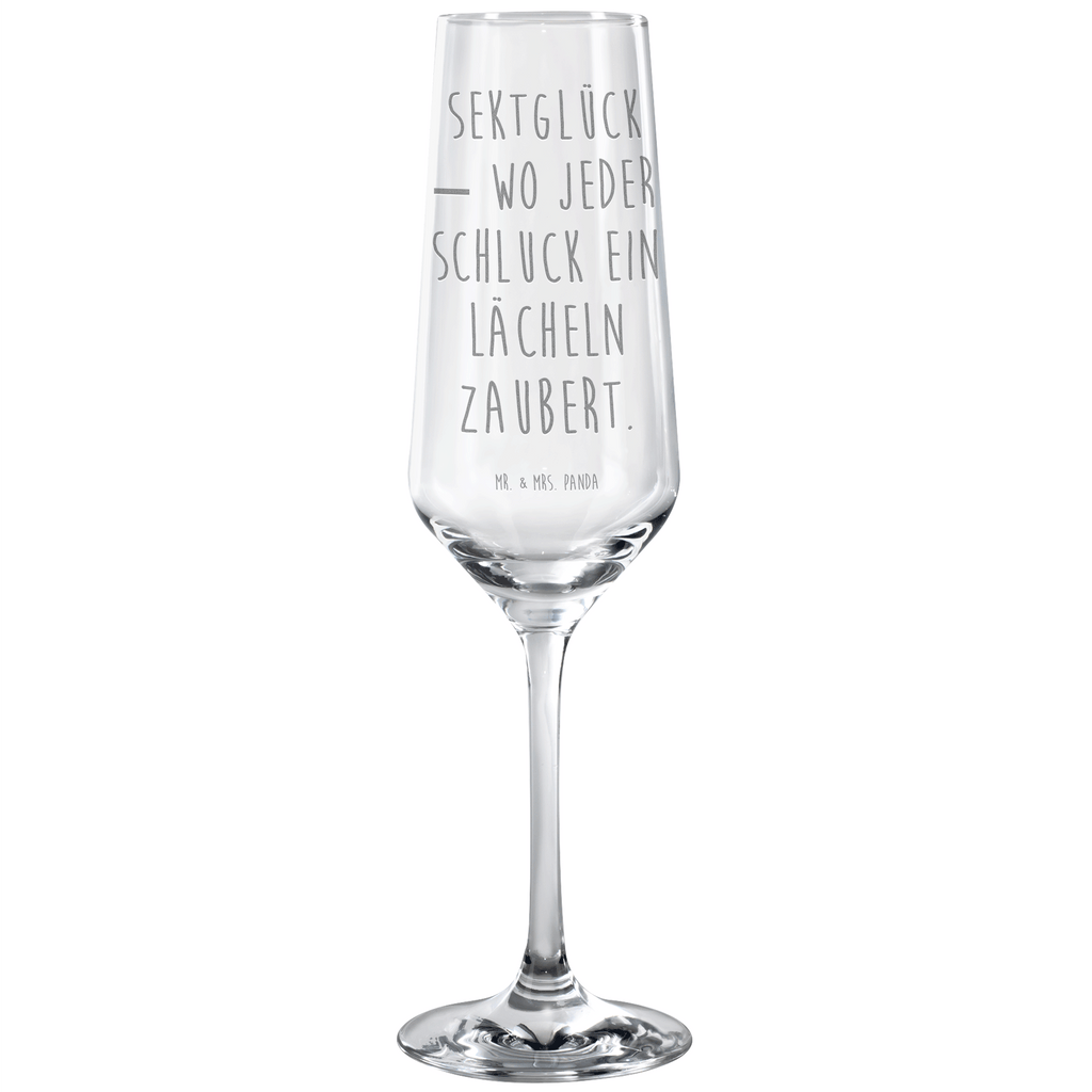 Sektglas Sektglück - wo jeder Schluck ein Lächeln zaubert. Sektglas, Sektglas mit Gravur, Spülmaschinenfeste Sektgläser
