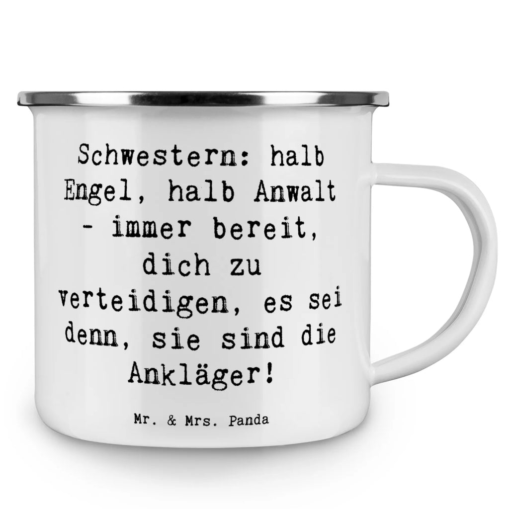 Enamel camping mug Saying Schwestern sind halb Engel, halb Anwalt. Immer bereit, dich zu verteidigen; es sei denn, sie sind die Ankläger! Emailletasse, Metalltasse, Emaille Tassen, Metalltasse für Camping, Blechtasse Outdoor, Camping Becher Edelstahl, Blechtassen, Emaille Becher, Outdoor Becher, Camping Tasse Emaille, Camping Tasse Metall, Tasse Camping, Outdoor Tasse, Campingbecher, Blechtasse, Campingtassen, Edelstahl Trinkbecher, Campingtasse, Emaille Tasse, Tasse Emaille, Kaffee Blechtasse, Emaille Becher Camping, Trinkbecher, Camping Becher, Metall Tasse, Camping Tassen Emaille, Emaille Tasse Camping, Emaille Trinkbecher, Camping Tassen, Emaille Campingbecher, Familie, Vatertag, Muttertag, Bruder, Schwester, Mama, Papa, Oma, Opa