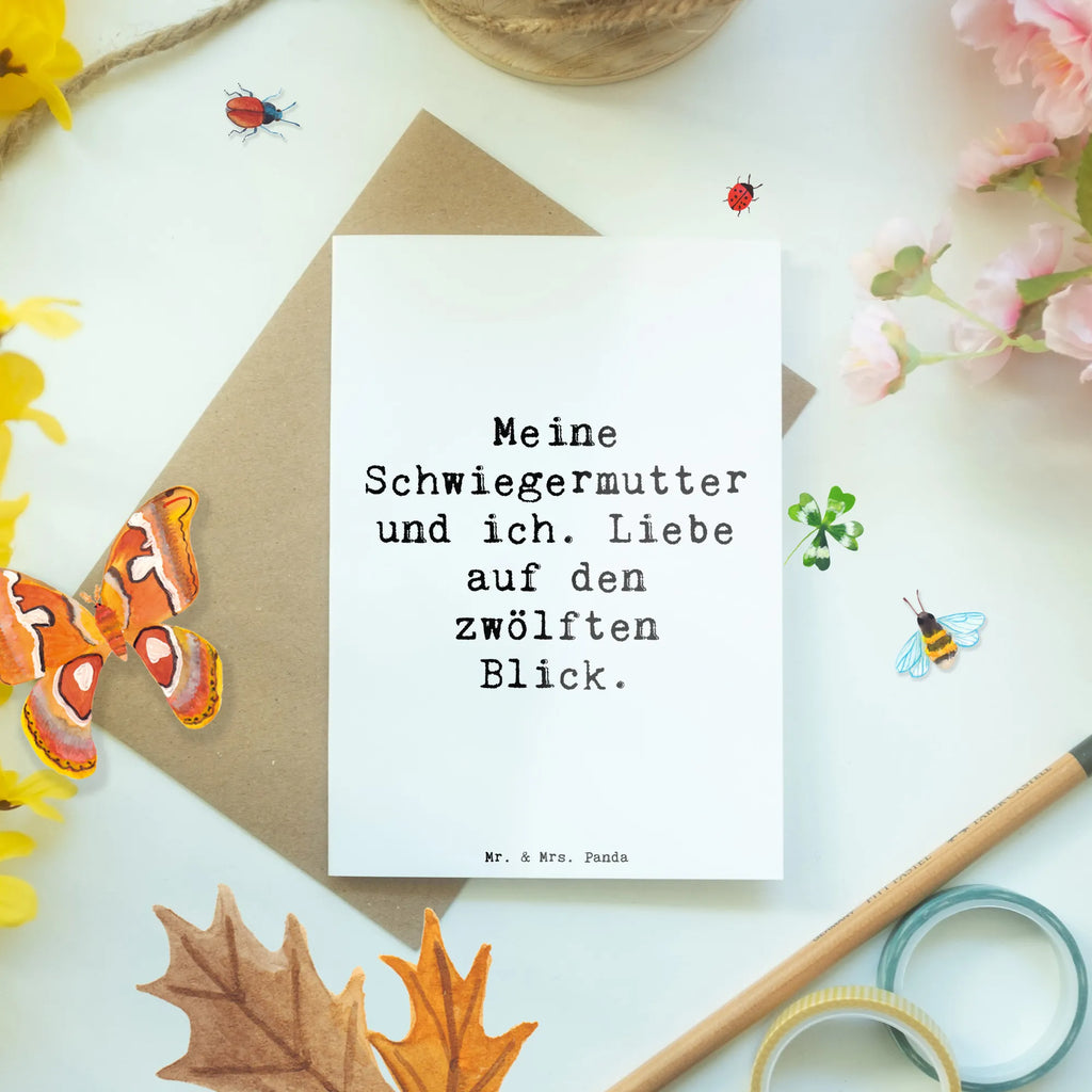 Greetings card Saying Meine Schwiegermutter und ich. Liebe auf den zwölften Blick. Grußkarte, Klappkarte, Einladungskarte, Glückwunschkarte, Hochzeitskarte, Geburtstagskarte, Karte, Ansichtskarten, Familie, Vatertag, Muttertag, Bruder, Schwester, Mama, Papa, Oma, Opa