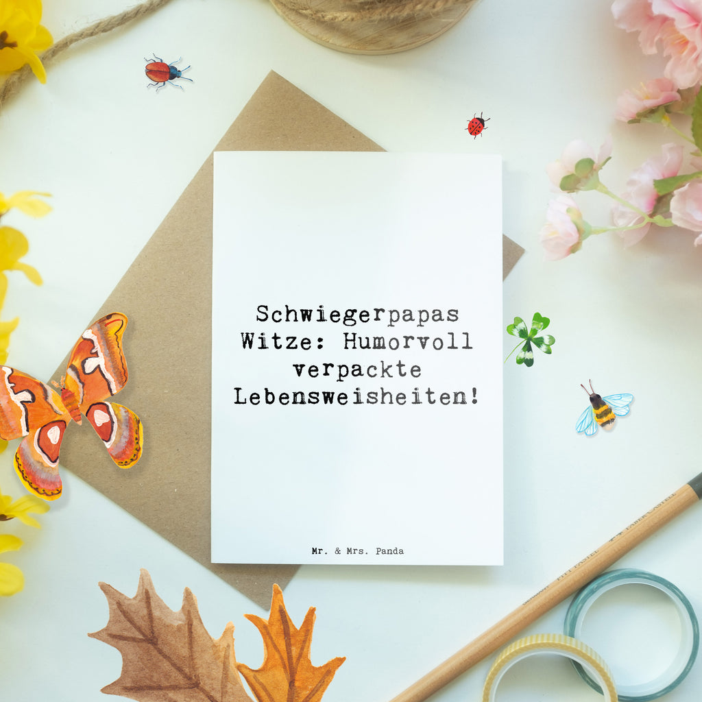 Greetings card Saying Schwiegerpapas Witze: Humorvoll verpackte Lebensweisheiten! Grußkarte, Klappkarte, Einladungskarte, Glückwunschkarte, Hochzeitskarte, Geburtstagskarte, Karte, Ansichtskarten, Familie, Vatertag, Muttertag, Bruder, Schwester, Mama, Papa, Oma, Opa