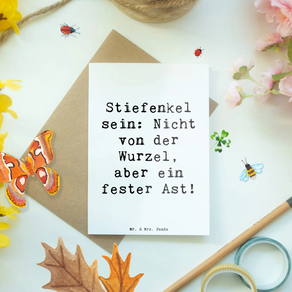Greetings card Saying Stiefenkel sein: Nicht von der Wurzel, aber ein fester Ast! Grußkarte, Klappkarte, Einladungskarte, Glückwunschkarte, Hochzeitskarte, Geburtstagskarte, Karte, Ansichtskarten, Familie, Vatertag, Muttertag, Bruder, Schwester, Mama, Papa, Oma, Opa